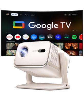Portable Movie Projector with Google TV Built-in, 500 ANSI Lumens, 4K Support, 20W Speakers with DoIby Audio, TOF Auto Focus