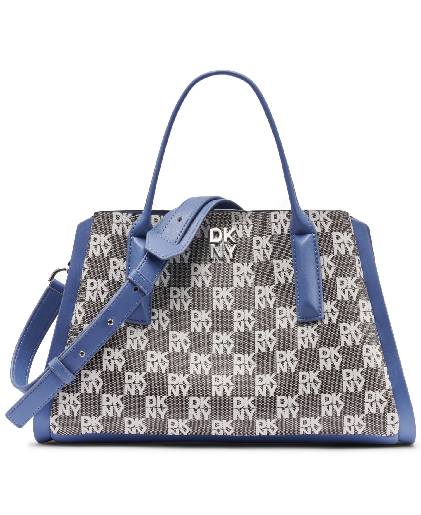 Женская сумка DKNY Josie Medium Magnetic Satchel Handbag, цвет: Небесно-голубой комбинированный — фото 1