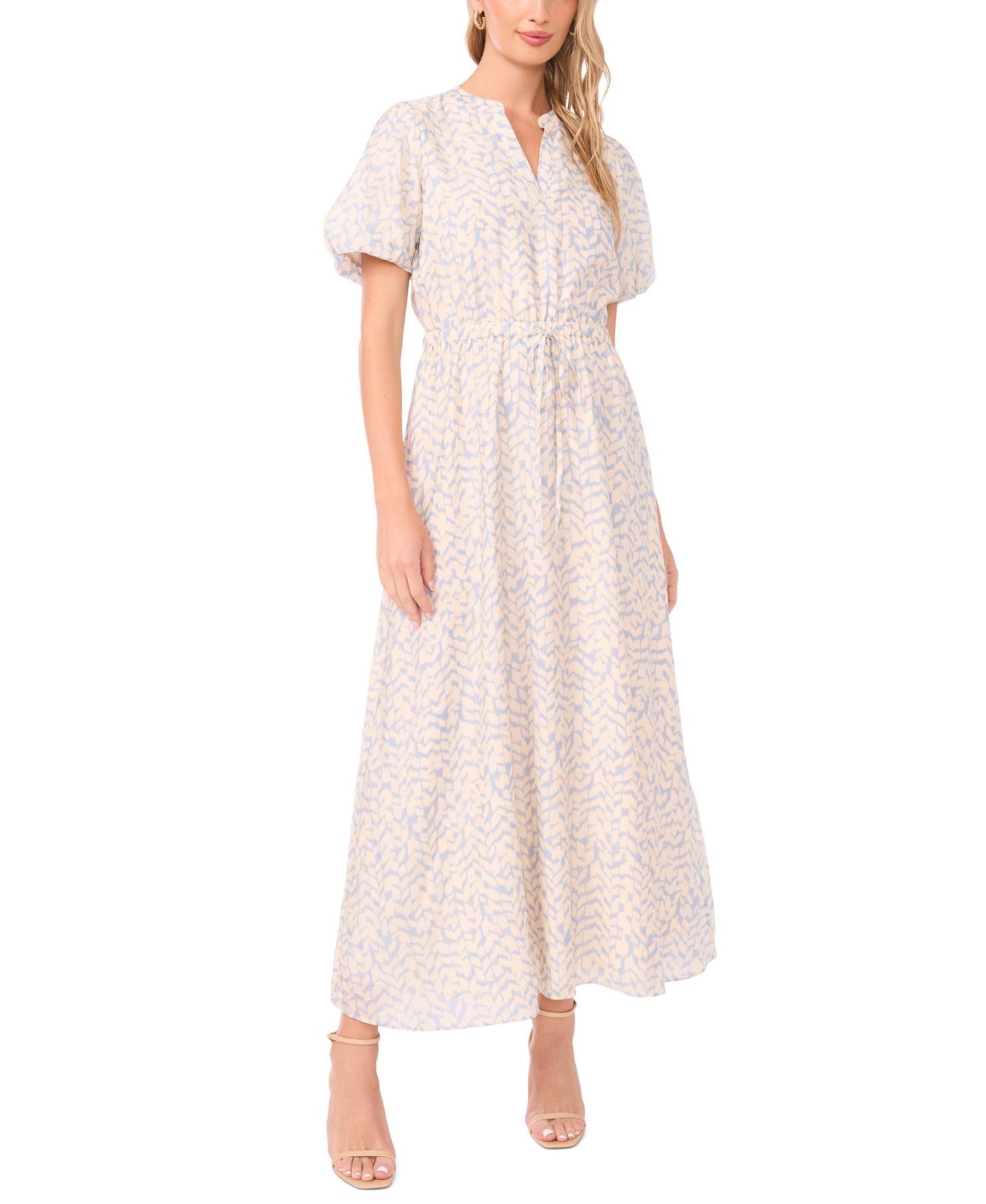 Женское платье Vince Camuto Puff-Sleeve Woven Maxi, цвет: Lake Breez — фото 1
