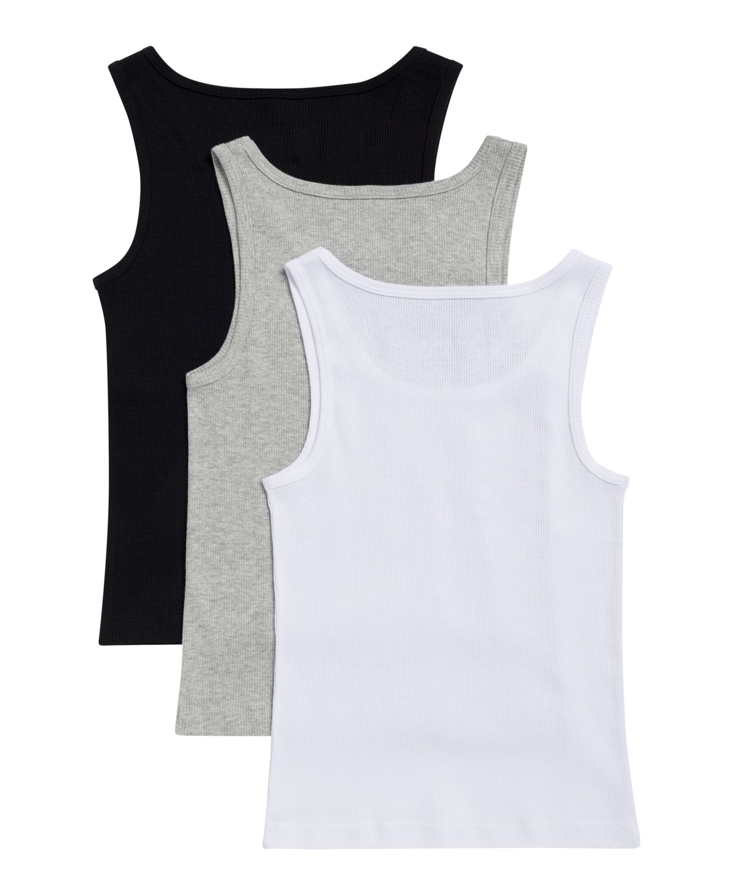 Топы Calvin Klein Girls' 6-16 Sleeveless, 3-Pack, цвет: Чёрный / Белый — фото 2