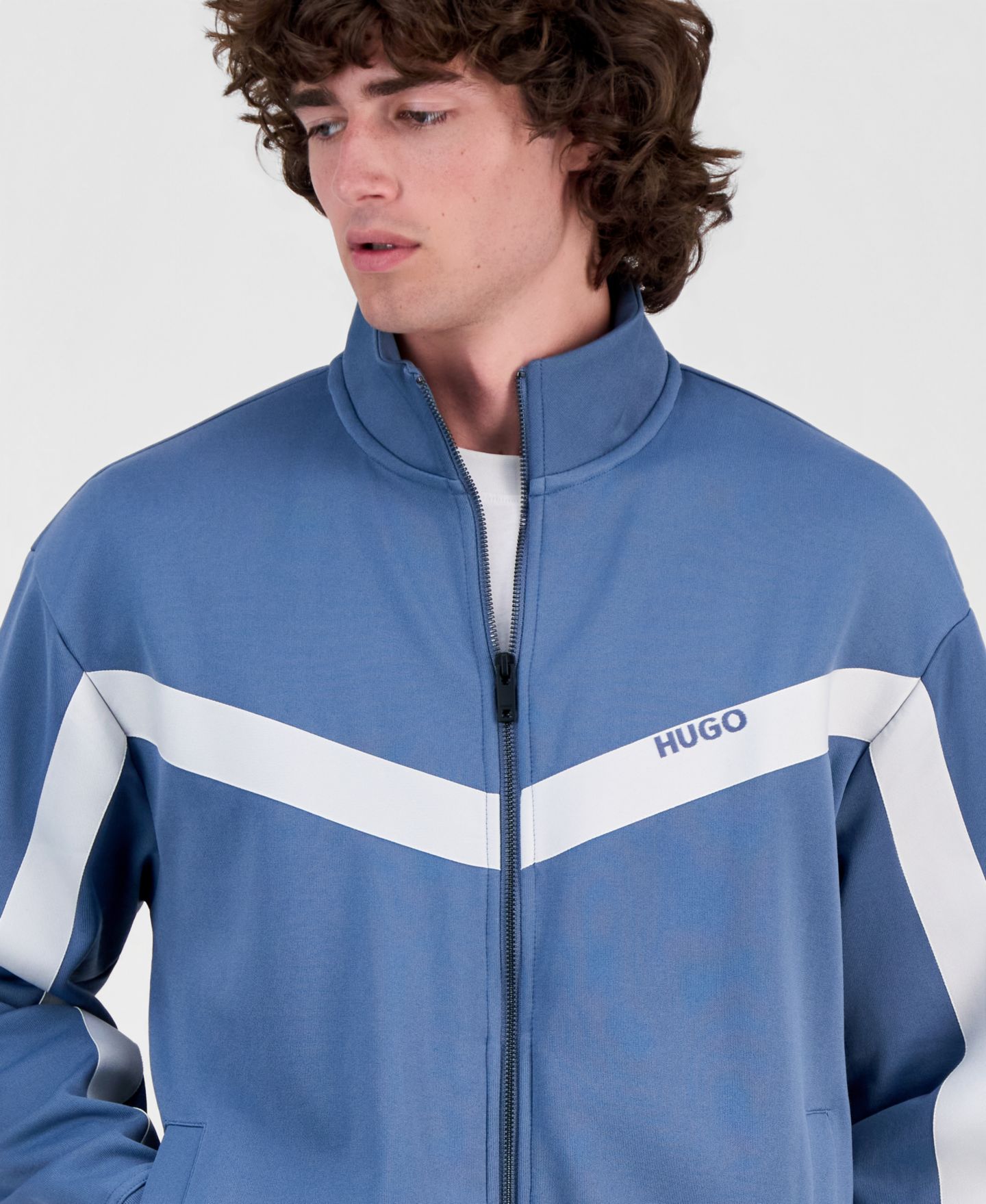 Мужская куртка Hugo Boss HUGO Darti Track Jacket, цвет: Синий — фото 3