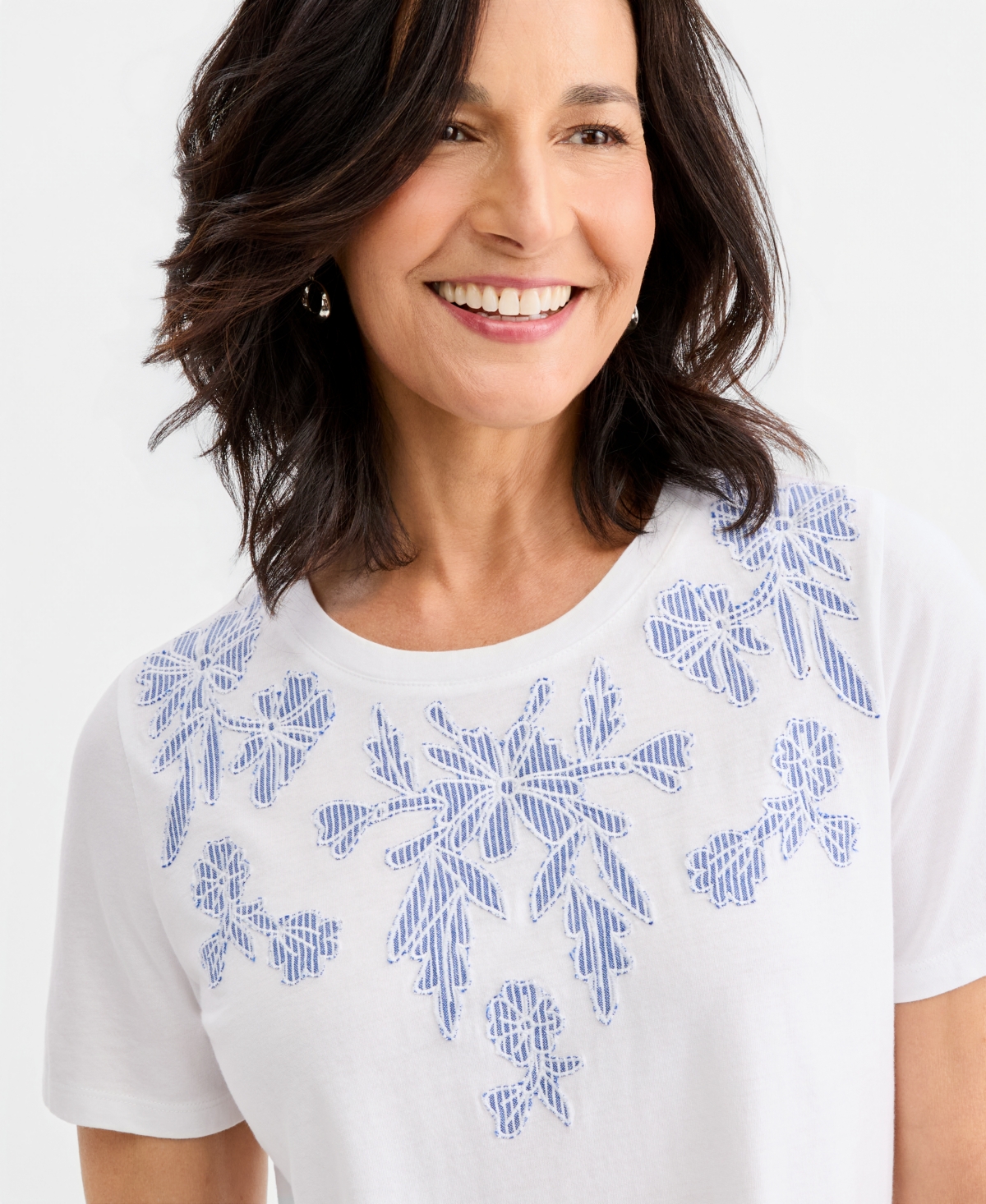 Style & Co Women's Short-Sleeve Applique T-Shirt, Macy's Exclusive