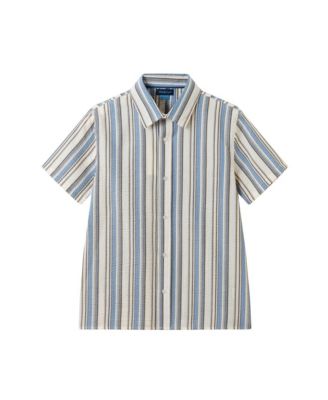 Andy and Evan Boys Stripe Puckered Stripes Buttondown - Blue 46$