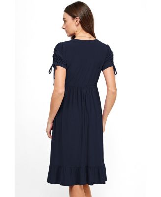 flowy nursing dress Smallshow Women's Maternity Nursing Dress Ruffle Short Sleeve Breastfeeding Clothes main image 1