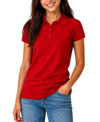 Women's Short Sleeve School Uniform Pique Polo Shirt
