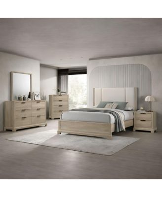 5 and 6 Piece Bedroom Set - Queen Size Bed with Dresser, Mirror, Chest and Nightstand