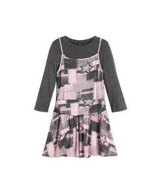 Girls's 2-in-1 printed dress