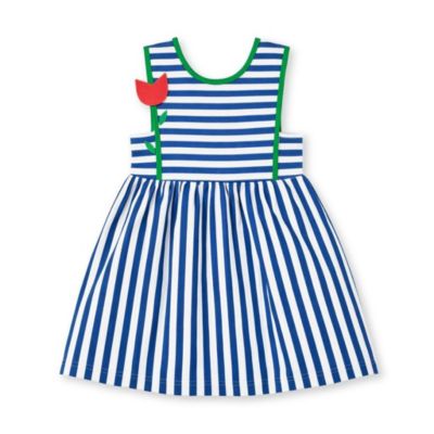 Toddler Girls Stripe Knit Dress With Tulip