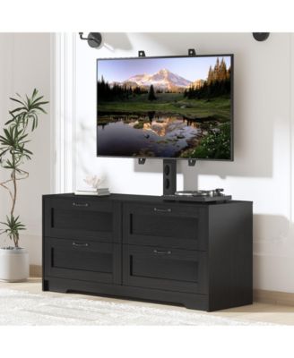  TV Stand with Mount for TVs , Media Console with 4 Drawers and Adjustable TV Bracket