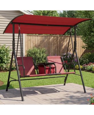 Comfortable Outdoor Porch Swing Chair for Garden Patio, Tea Set Style, Sturdy Seating, Ideal for Backyard and Balcony