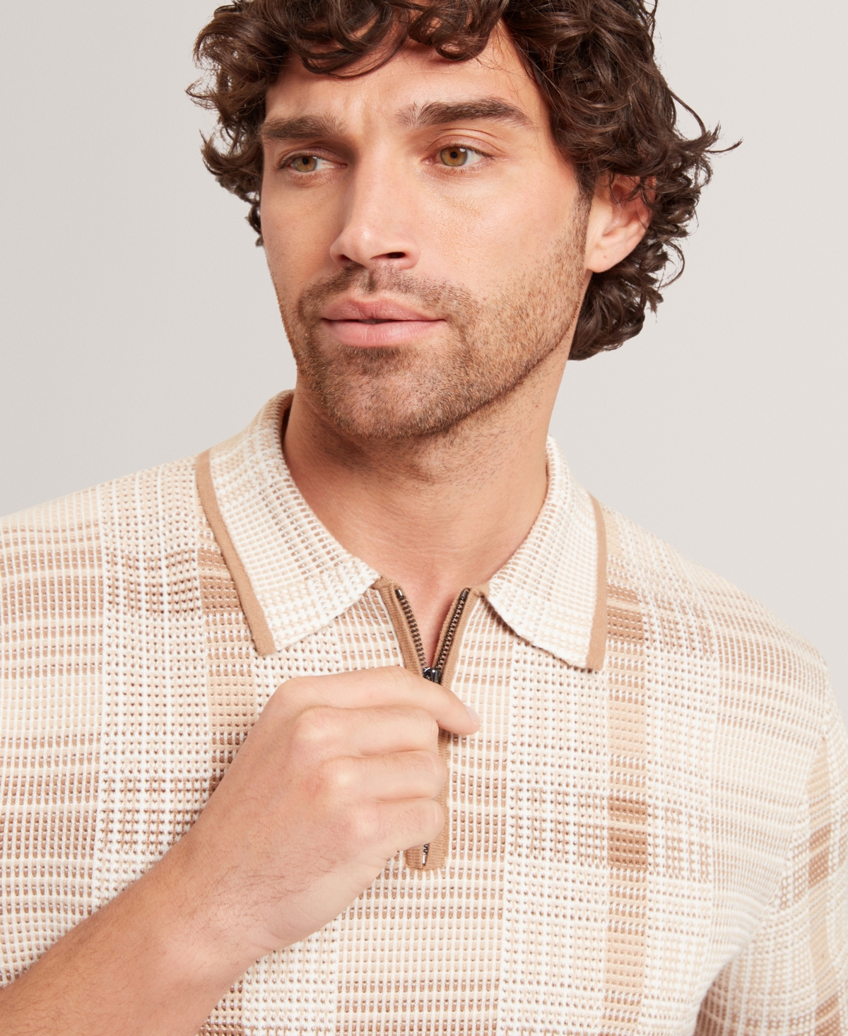 Ted Baker Men's Quarter-Zip Silhouette Short-Sleeve Polo Shirt