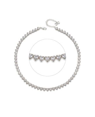 Esmee Peacock Murano Heart Pendant Pearl Necklace