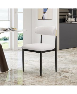 Set of 2 Armless Chenille Dining Chairs