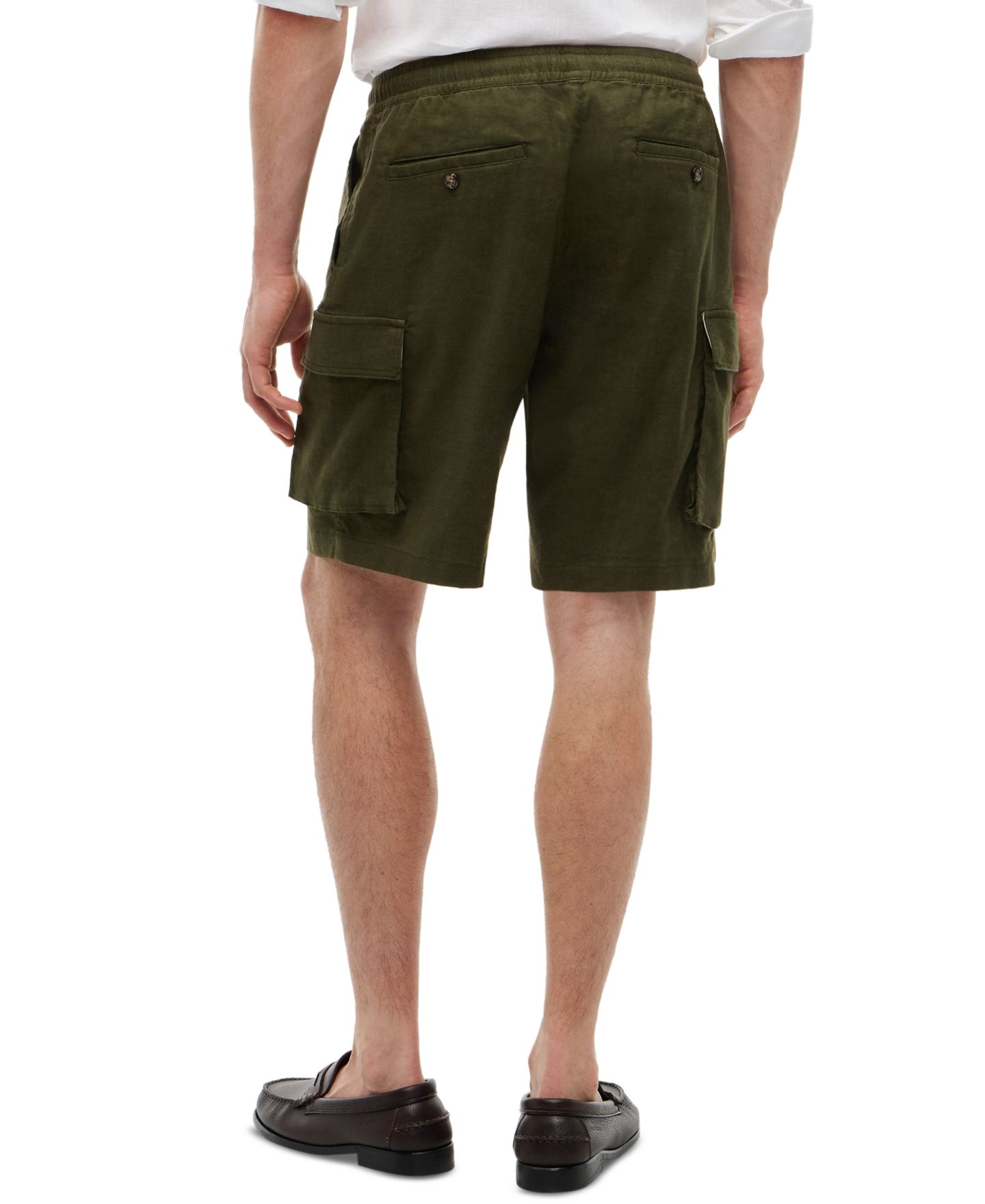 Мужские шорты Tommy Hilfiger 8" Dover Regular-Fit Linen Blend Cargo, цвет: Dark Greenery — фото 4