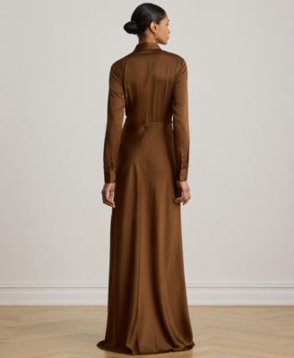 brown dress formal A-Line Satin Velvet Long Prom Dress, Brown Long  shdress Asymmetric pleating at waist Long Formal Dress jt2536k by