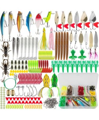 Fishing Lures Kit Spoon Soft Plastic Worms Bass Trout
