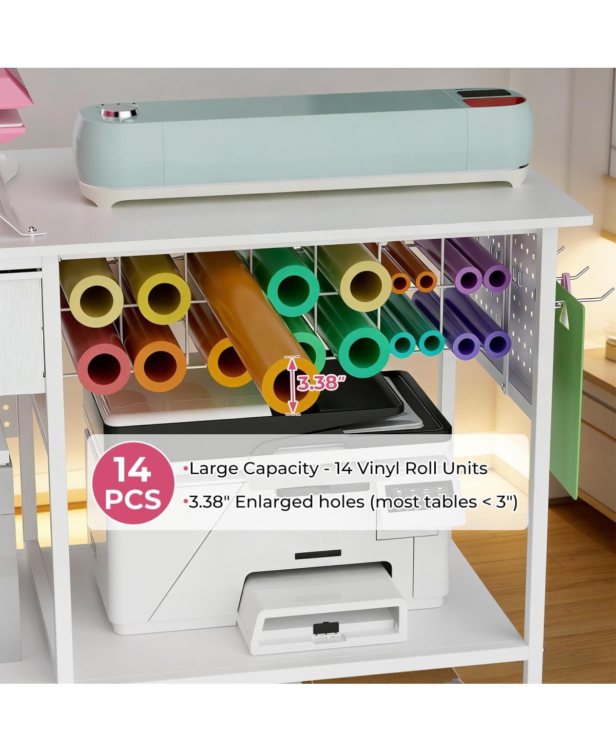 Streamdale Furniture Movable Heat Press Cart with Storage and Drawer