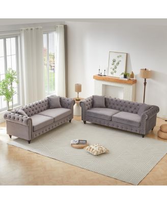 Modern Combo Sofa with Wood Frame and Feet