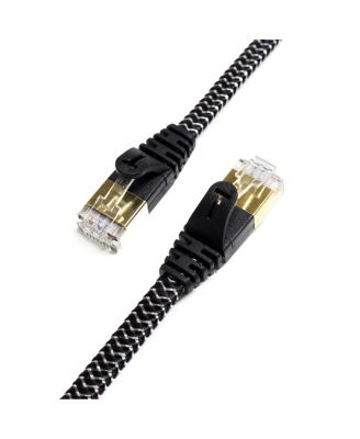 6' CAT-7 10 Gigabit Ultra Flat Ethernet Patch Braided Cable