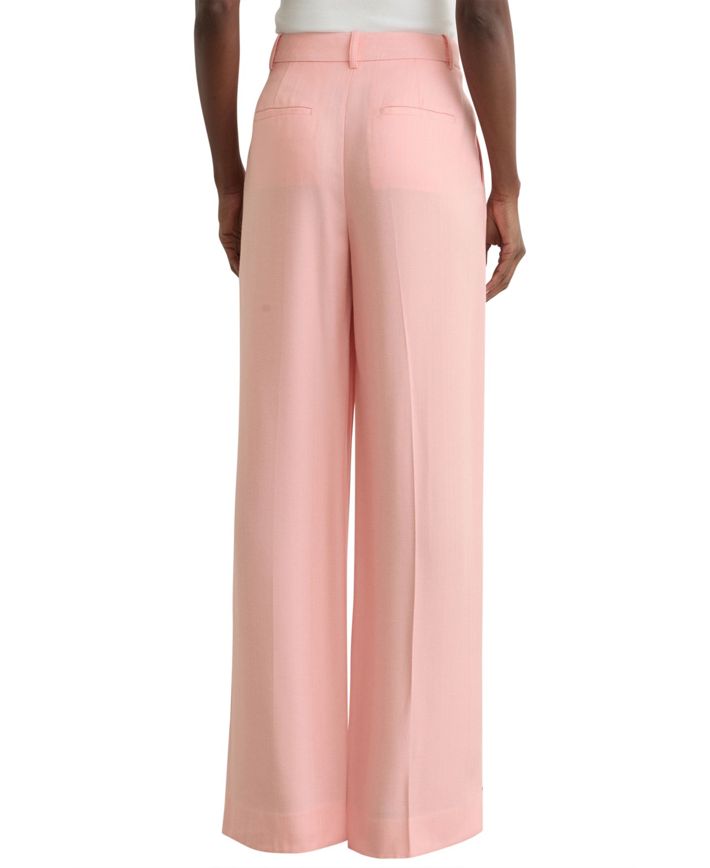 Женские брюки REISS Wide-Leg Suit Trousers, цвет: Розовый — фото 3
