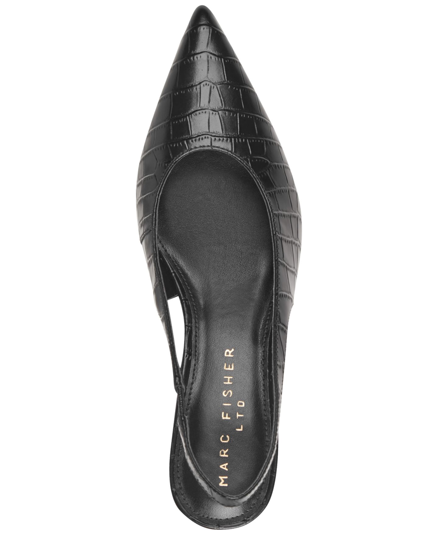 Женские туфли Marc Fisher LTD Taten Leather Slingback Wedge Pumps, цвет: Чёрный кожаный, вариант 1 — фото 4