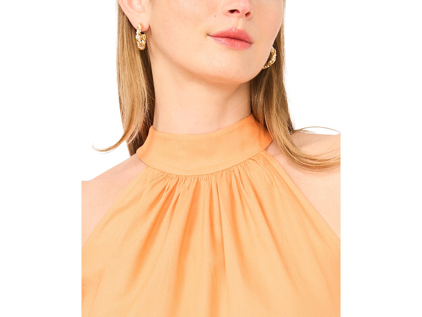 Женское платье Vince Camuto Halter Neck Tie-Back Maxi, цвет: Оранжевый — фото 4