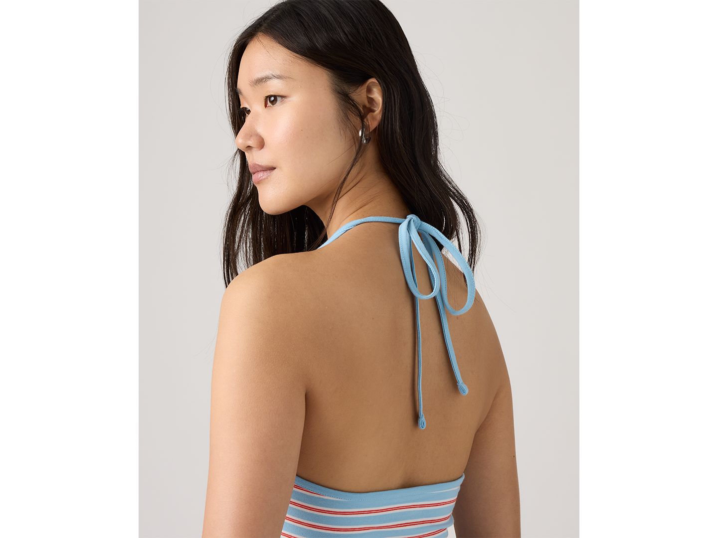 Женский топ Levi's Ella Striped Halter Crop, цвет: Синий полосатый — фото 2