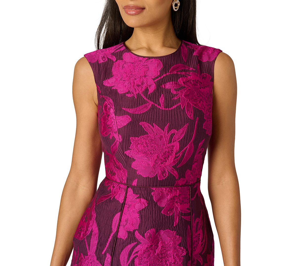 Adrianna Papell Petite Sleeveless Crewneck Short Dress view 3 — MAYCSS fashion products