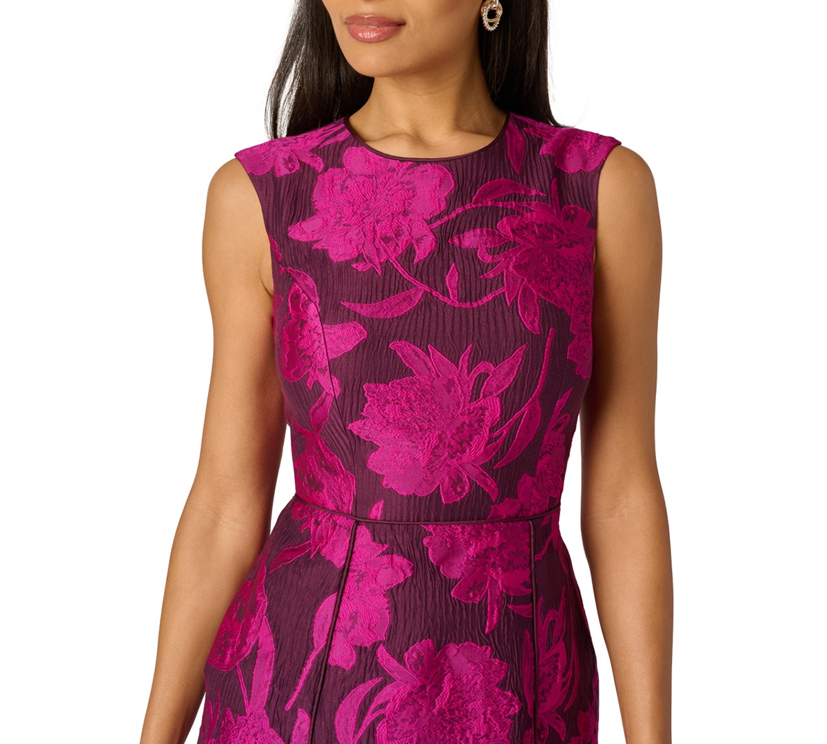 Adrianna Papell Petite Sleeveless Crewneck Short Dress