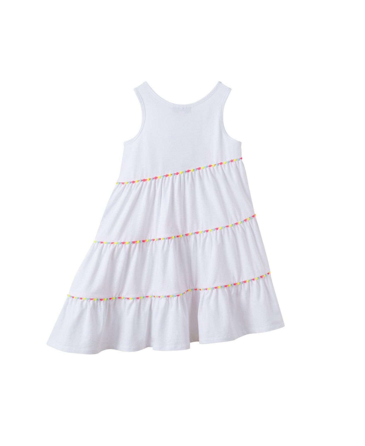Платье Andy & Evan Cherry Striped Blocked Dress With Scalloped Neck Binding для девочек, цвет: Белый — фото 2