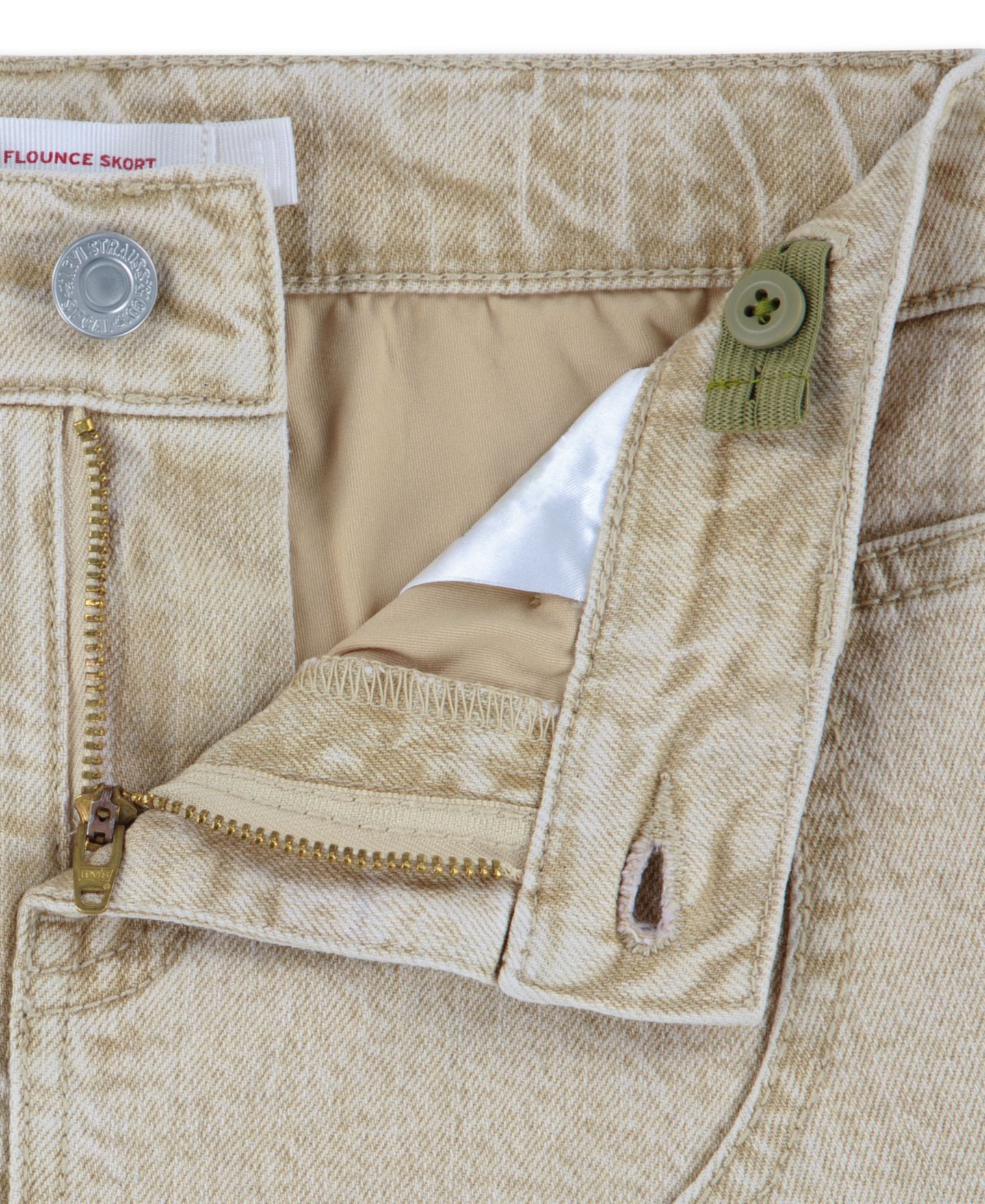 Детская юбка-шорты Levi's с двойными коленями, 7-16, цвет: Светлый хаки — фото 4