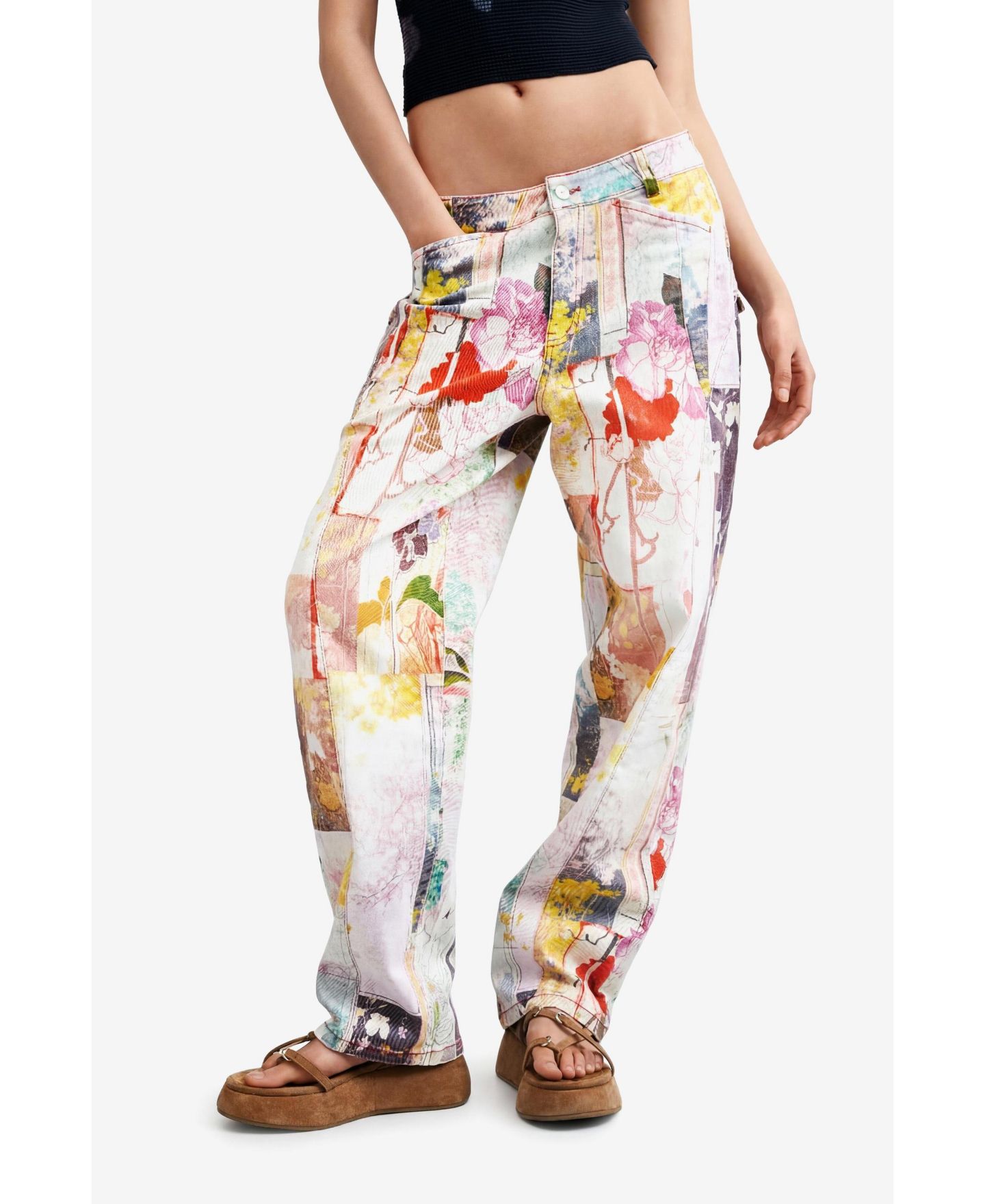 Женские джинсы Desigual Printed regular, цвет: Разноцветный — фото 2