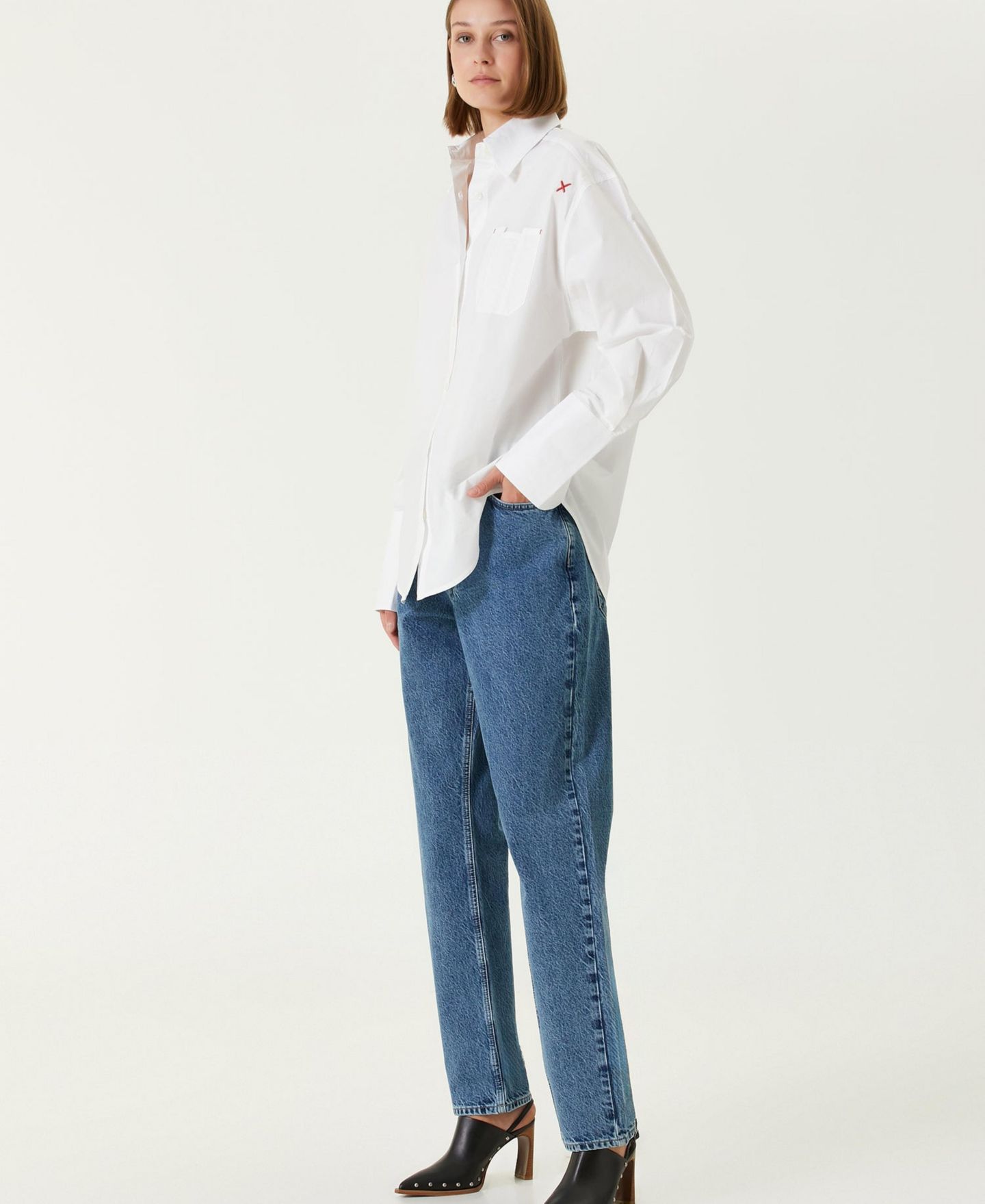 Женская рубашка PCFG Cotton Oversized, цвет: Белый — фото 9