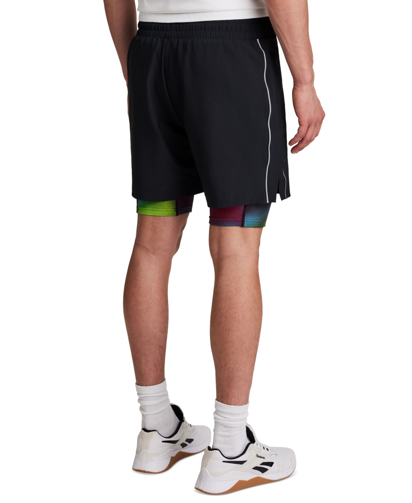 Мужские шорты Reebok Run Distort Duo Woven, цвет: Чёрный разноцветный — фото 4