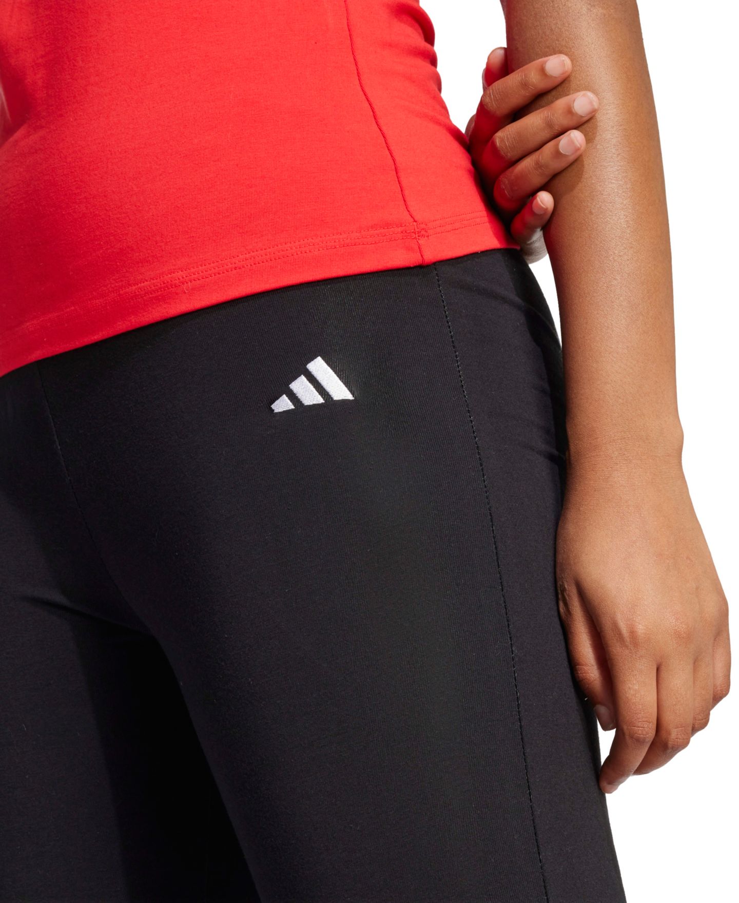 Женские леггинсы adidas Essentials Small Logo Flared, цвет: Чёрный / Белый — фото 3