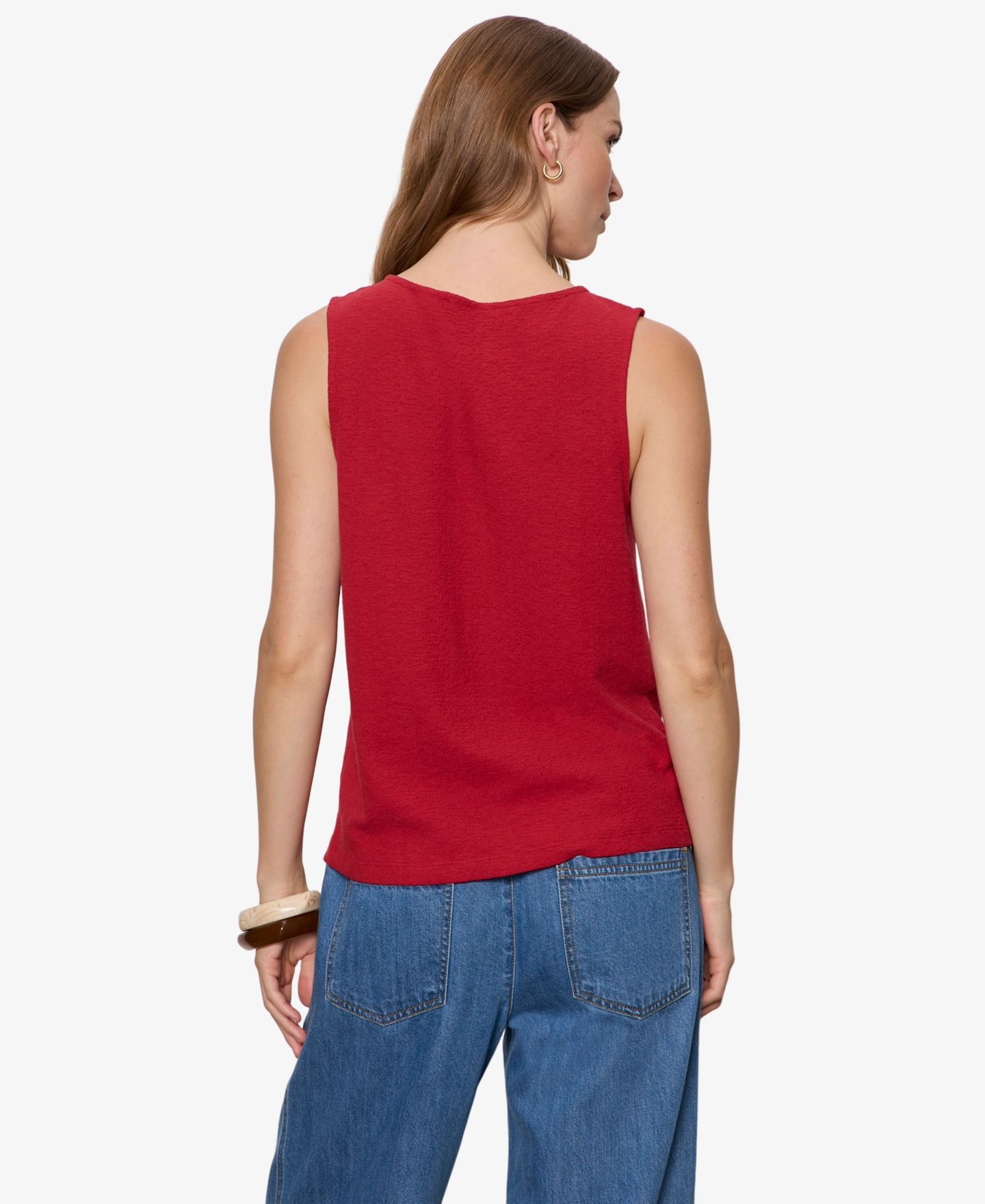 Женский топ Sanctuary Petite Cotton Easy Textured, цвет: Красный ягодный — фото 5