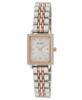 Bcbg Womens Quartz Rectangle Two-Tone Stainless-Steel Watch 21mm - Two Tone 99$