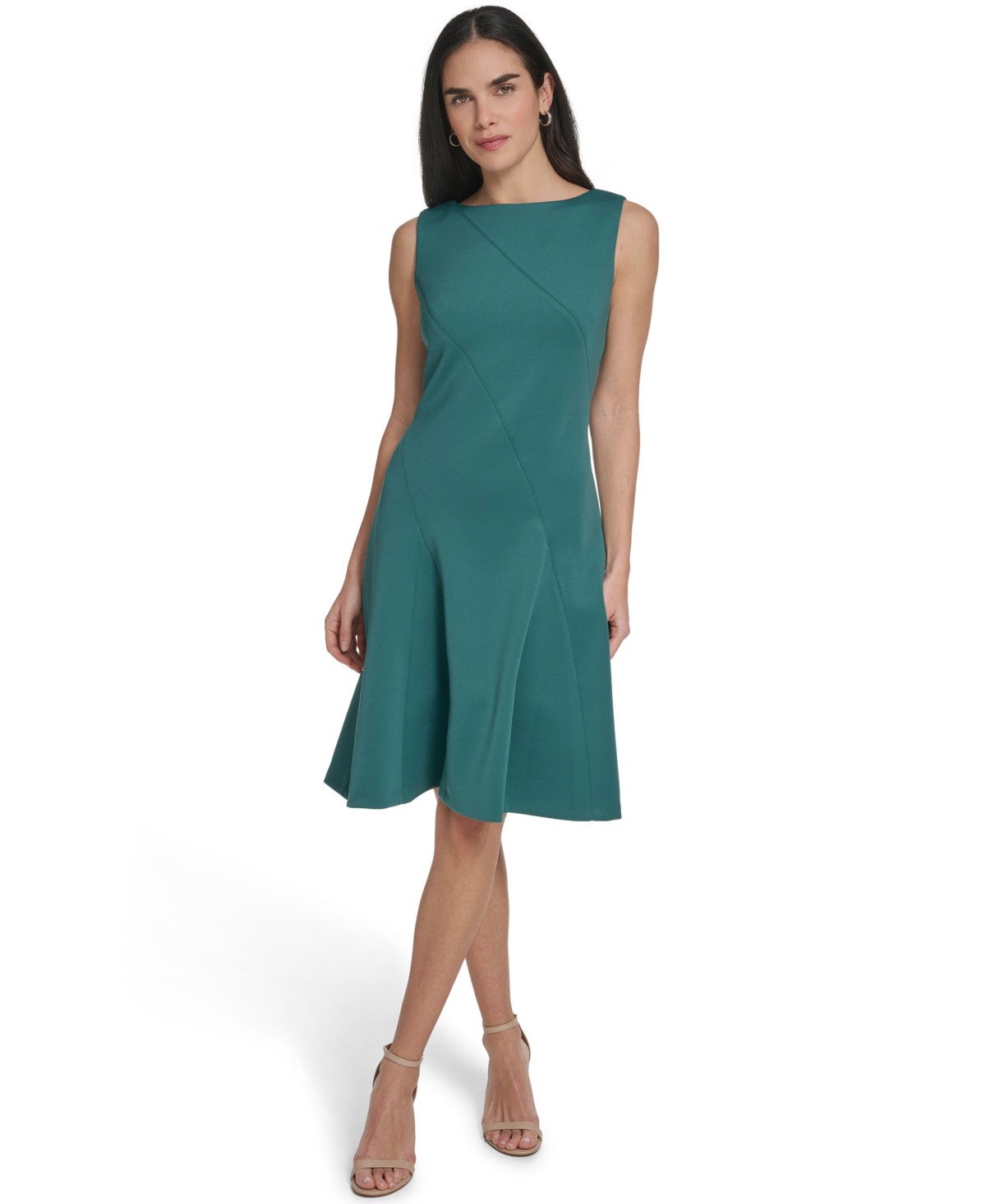 Женские платья Calvin Klein Women’s Boat Neck Zip-Back Knee-Length Dress — фото 2