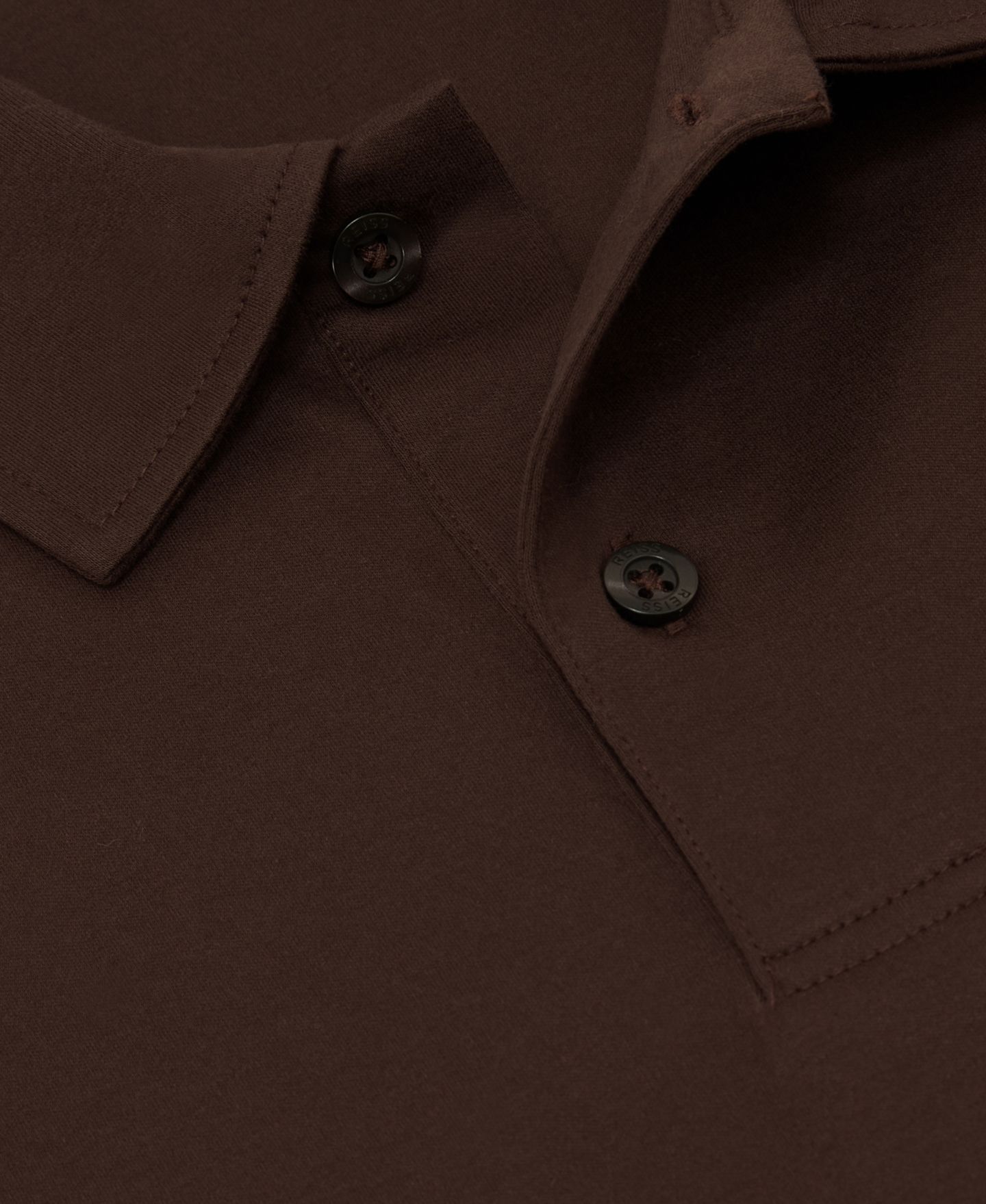 Мужское поло REISS Earl Air-Water Cotton Polo Shirt, цвет: Коричневый — фото 5