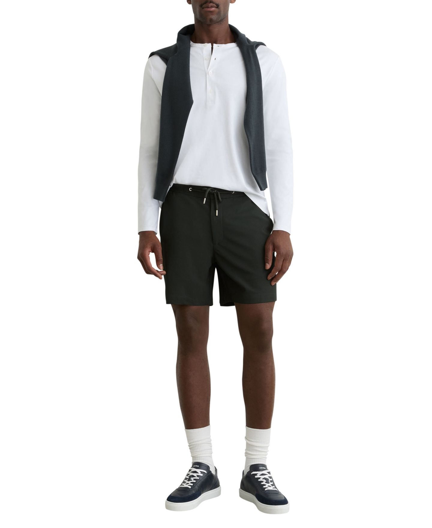 Мужские шорты REISS Newmark Textured Drawstring, цвет: Тёмный зелёный — фото 4