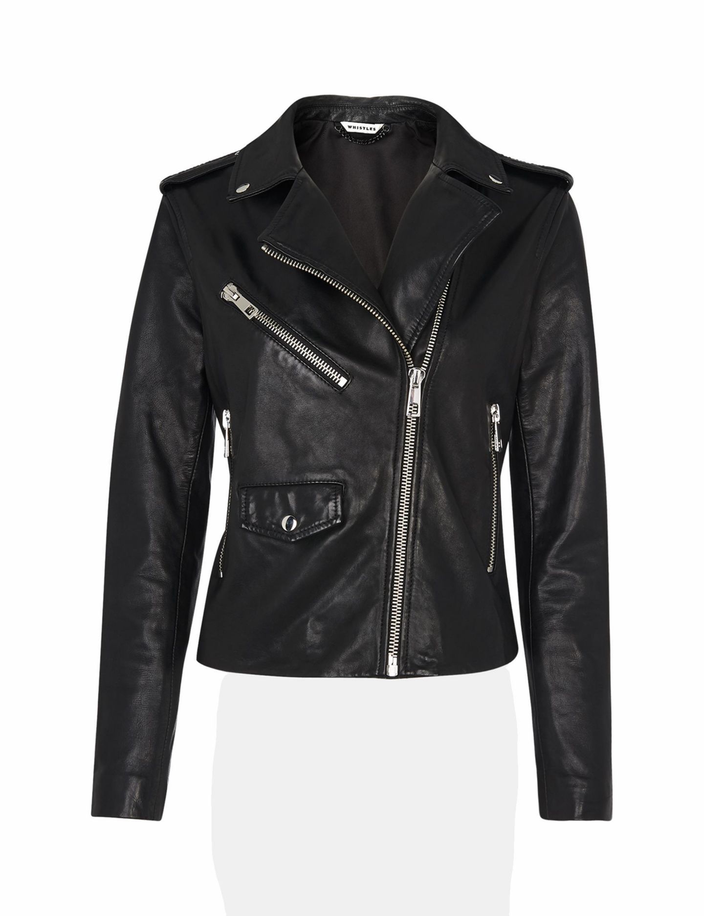 Женская куртка Whistles Agnes Pocket Leather, цвет: Чёрный — фото 3