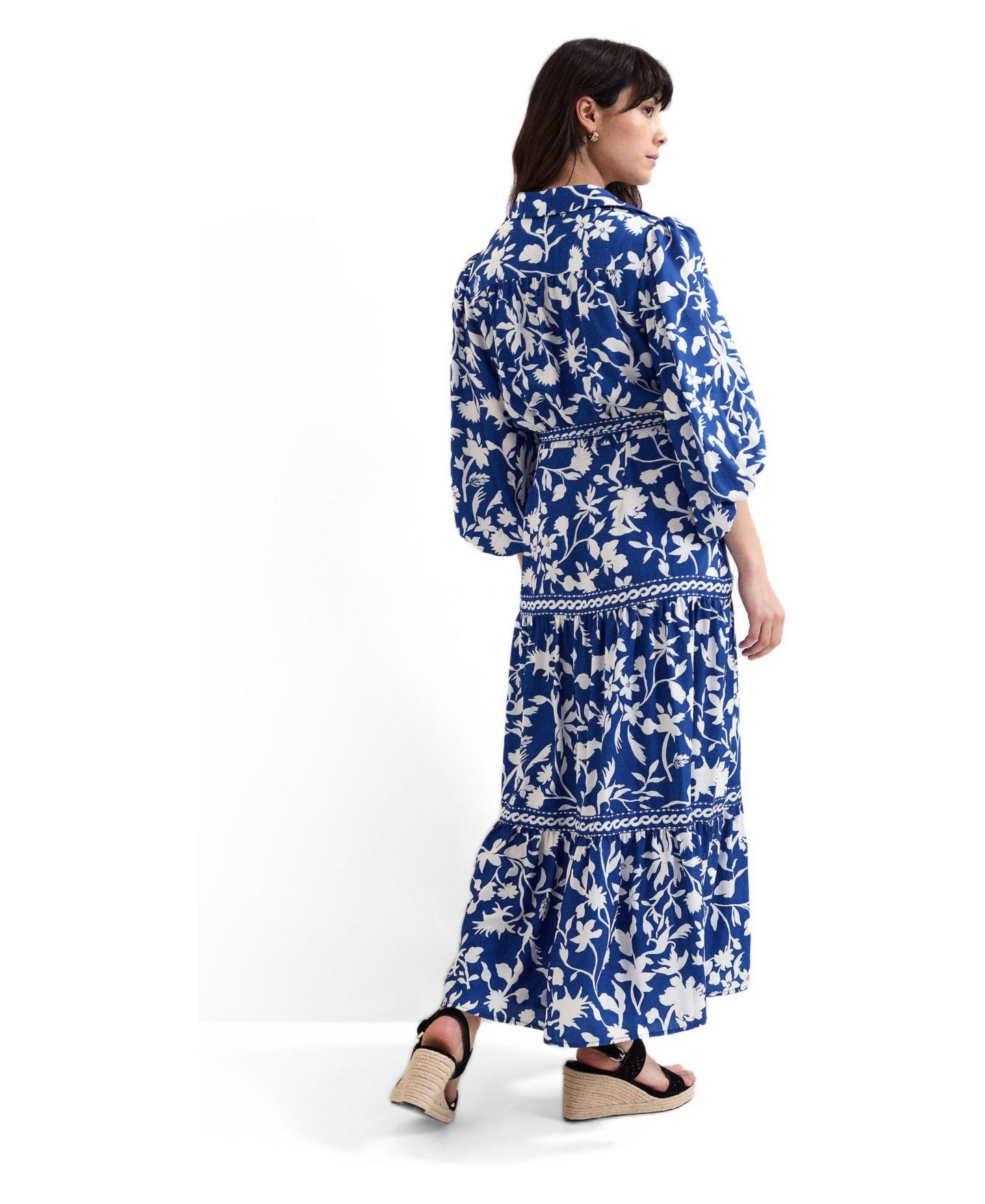 Женское платье Phase Eight Floral Print Shirt Dress, цвет: Синий — фото 3