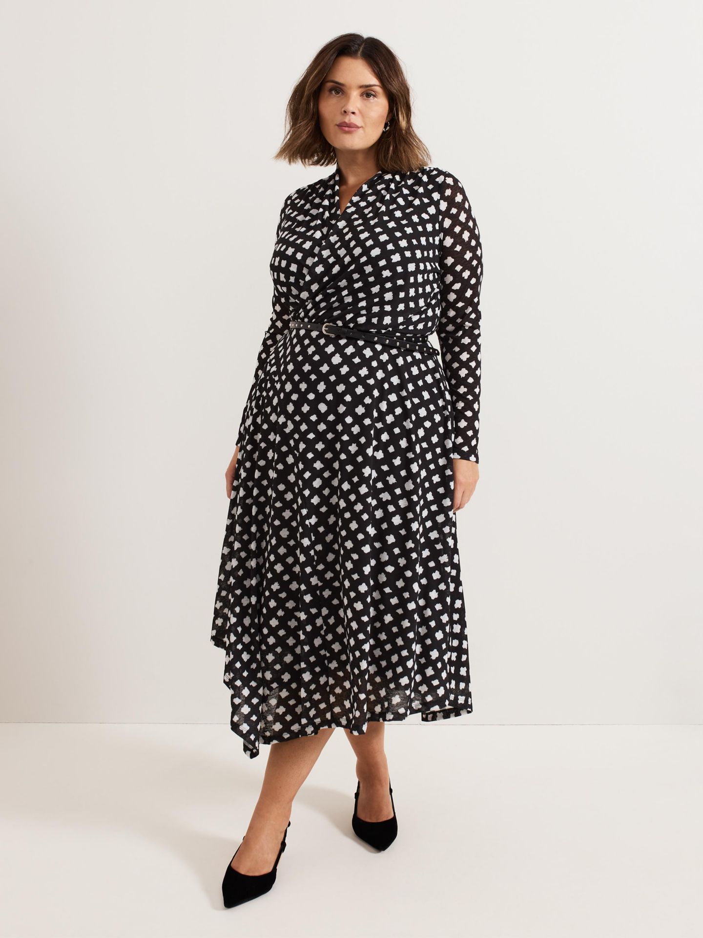 Женское платье Phase Eight Caitlin Asymmetric Wrap Midi, цвет: Чёрный — фото 5