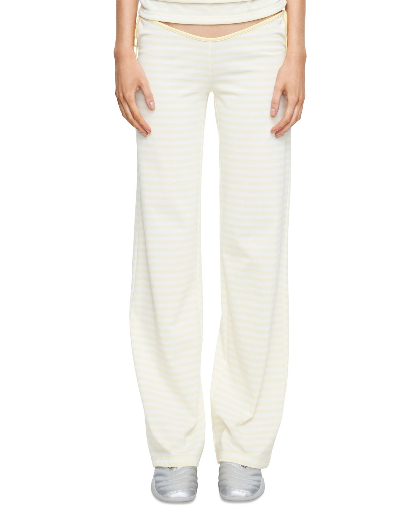 Женские брюки Lioness Bloom Low-Rise Waist Tie, цвет: Lemontini — фото 8