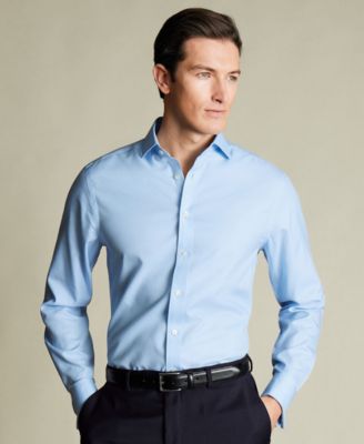 Men's Slim-Fit Twill Weave Dress Shirt