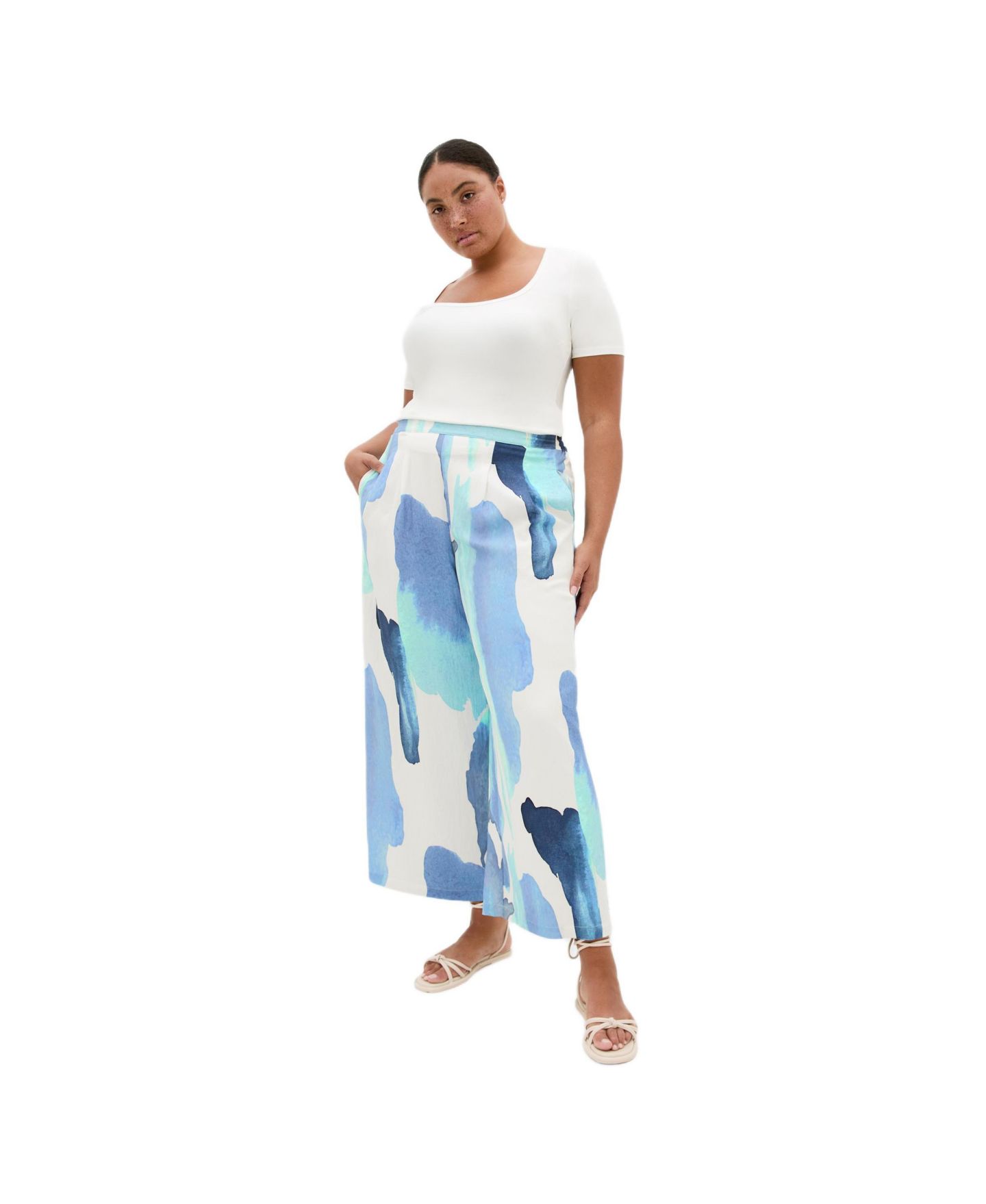 Женские брюки CITY CHIC Plus Size Surface Level Print, цвет: Tranquil — фото 5
