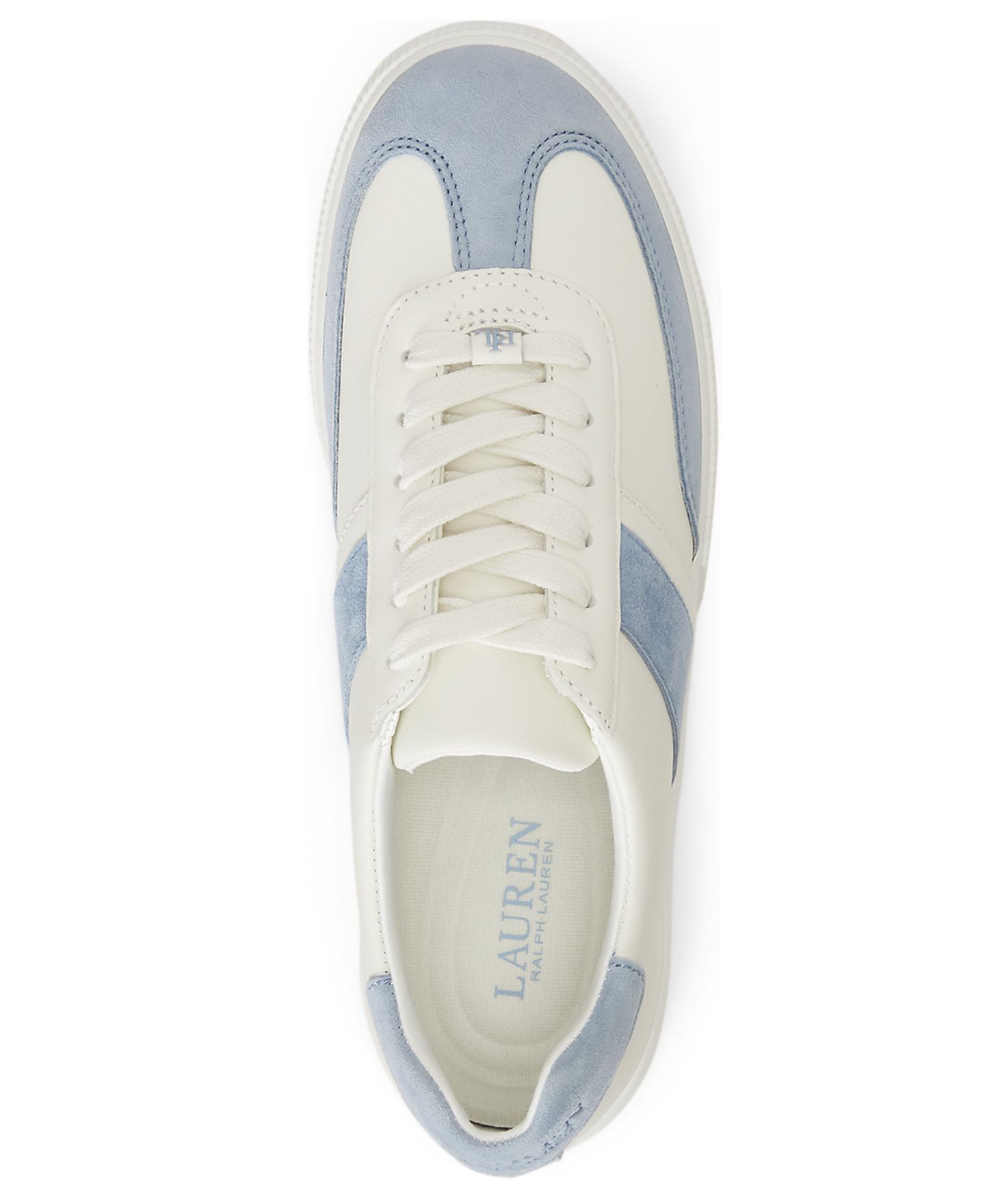 Женские кроссовки Lauren Ralph Lauren Braylee Lace-Up, цвет: Снежный белый / Синий — фото 4