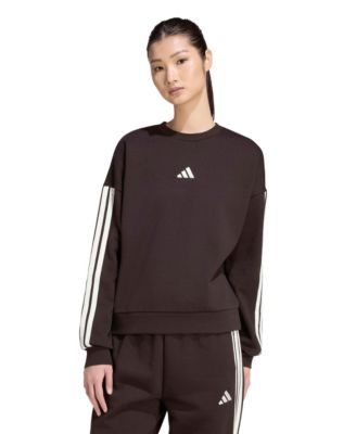 Women's Essentials 3-Stripes Fleece Crew Neck Sweatshirt