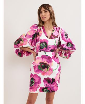 Women's Fiona Puff Sleeve V-Neck Dress