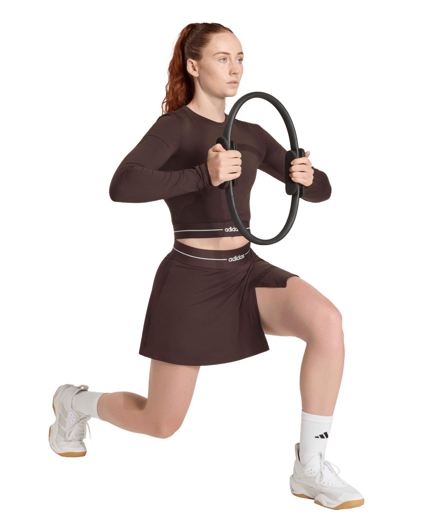 Женская футболка adidas Hyperglam Cropped Training, цвет: Кофейный — фото 2